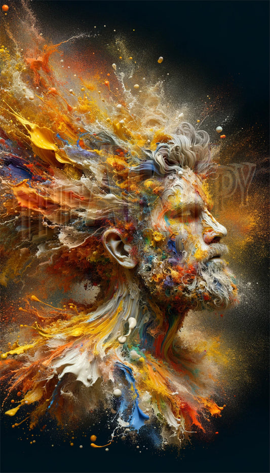 The Burst of Being-Abstract Expressionist Portrait Art